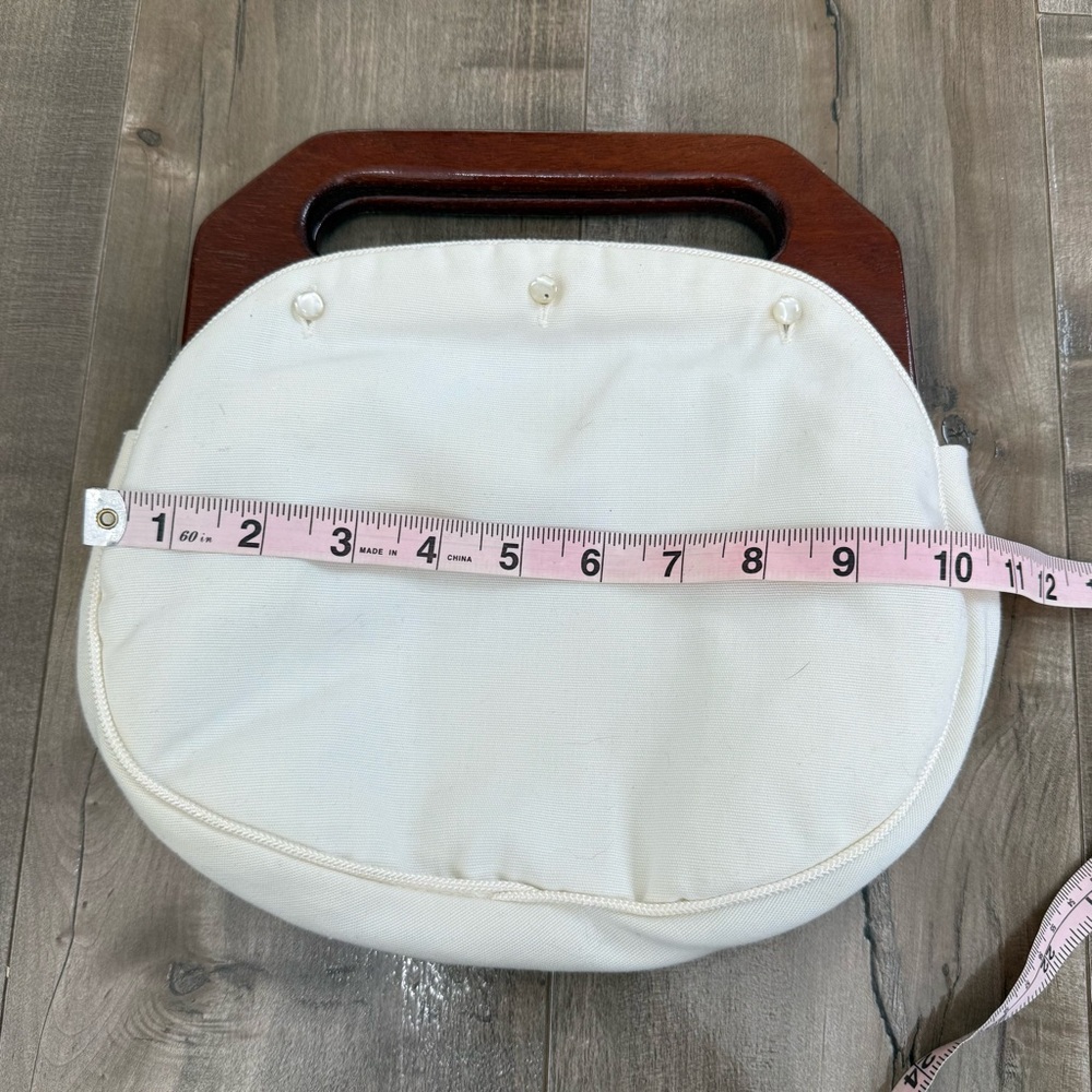 Vintage Bee Hive Baltimore Handbag Purse Wooden Handle Interchangeable 4 Covers - Picture 9 of 14